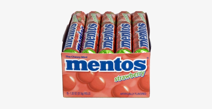 4 Pack - Mentos Strawberry Roll 15 Rolls (1.32 Oz Per, transparent png