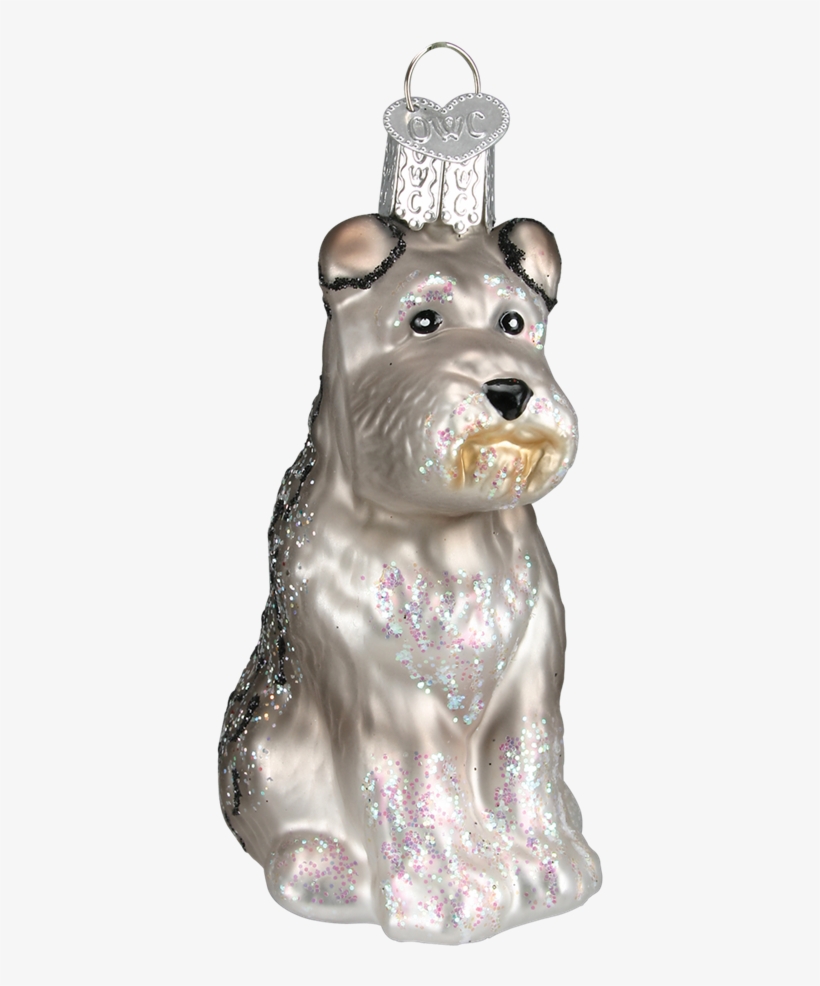 Gray Schnauzer Glass Ornament - Old World Christmas Glass Blown Grey Schnauzer Ornament, transparent png