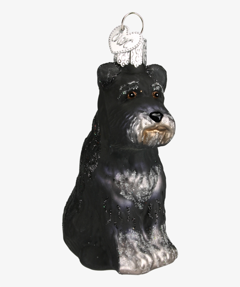 Black Schnauzer Glass Ornament - Old World Christmas Glass Blown Black Schnauzer Ornament, transparent png