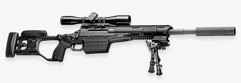Shown With Rifle Scope, Folding Rear Stock, Bipod And - Sako Trg M10, transparent png