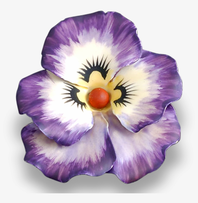 Purple Enamel Pansy Brooch - Pansy, transparent png