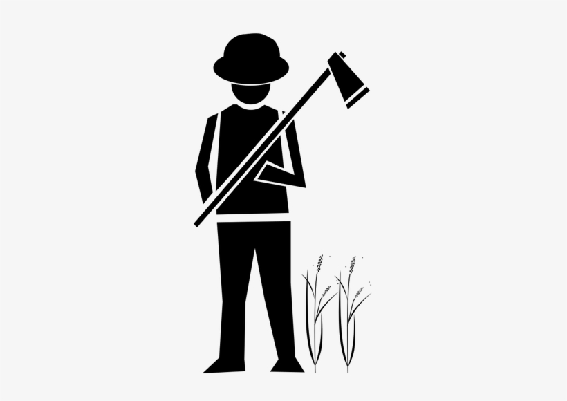 Farmer Silhouette Public Domain Vectors - Black And White Farming Clipart, transparent png