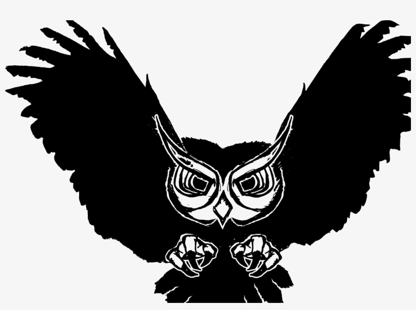 Snowy Owl - Owl Vinyl Wall Art Sticker, Black, Size Medium, transparent png