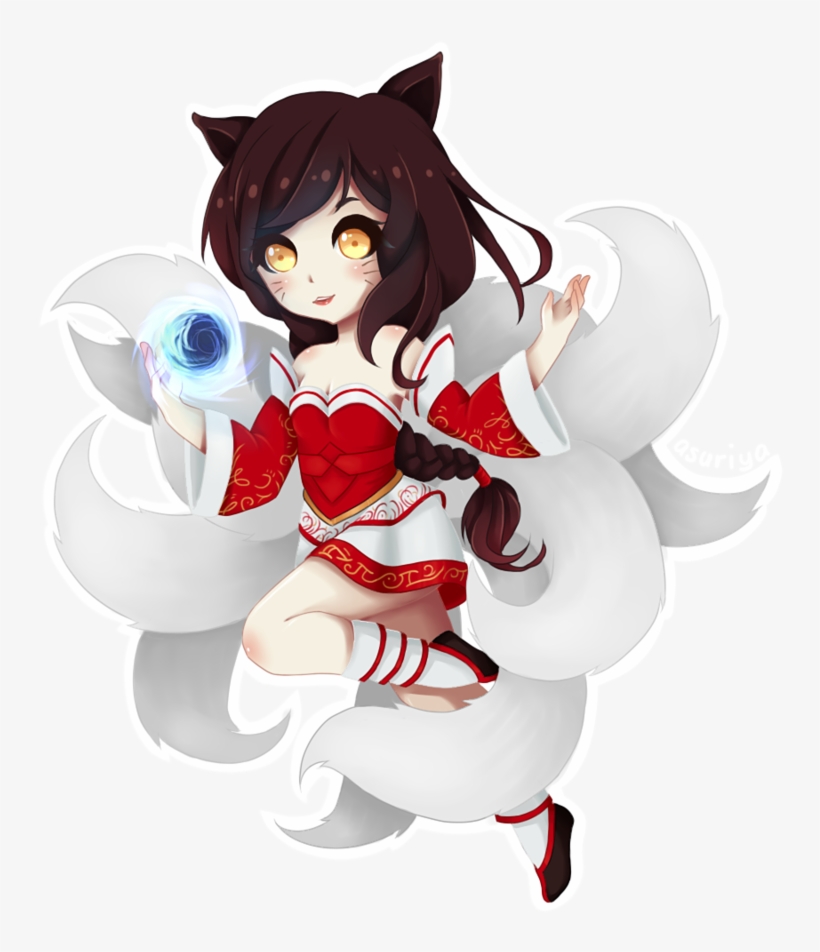 Ahri Chibi By Asuriya - Cartoon, transparent png