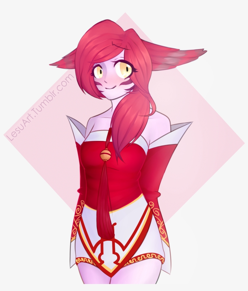 Xayah In Ahri Costume By Lesuart Hd Wallpaper Fan Art - Lol Xayah X Ahri, transparent png