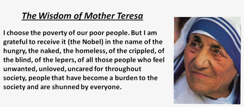 Wisdom Of Mother Teresa 1 - Mother Teresa, transparent png