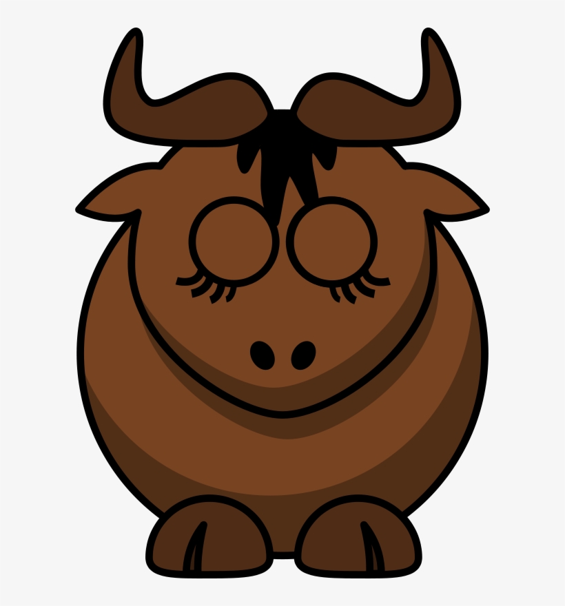 Goat Clipart Sleeping - Cartoon Gnu, transparent png