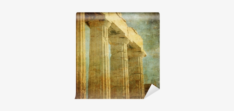 Vintage Image Of Greek Columns, Acropolis, Athens, - Acropolis Of Athens, transparent png