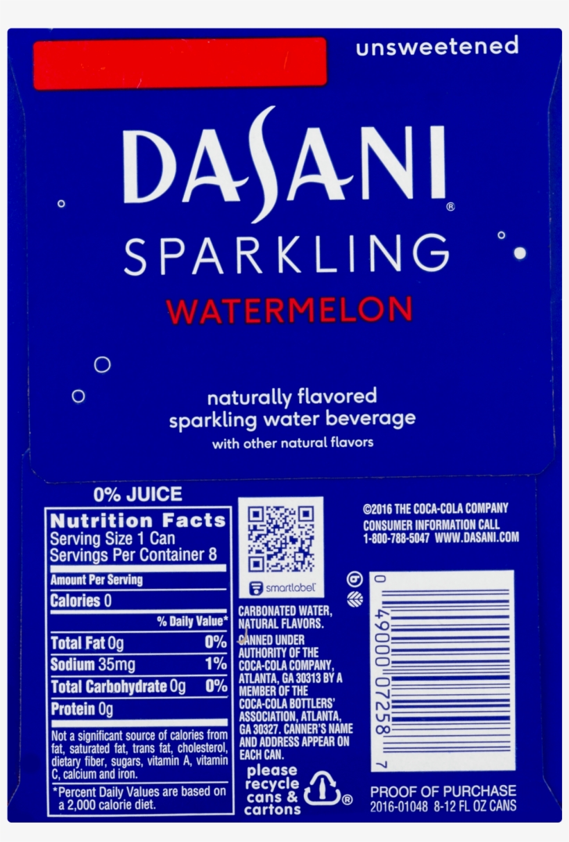 Dasani Sparkling Water, Black Cherry - 8 Pack, 12 Fl, transparent png