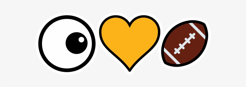Wp I Love Football Yellow Emoji - Heart, transparent png