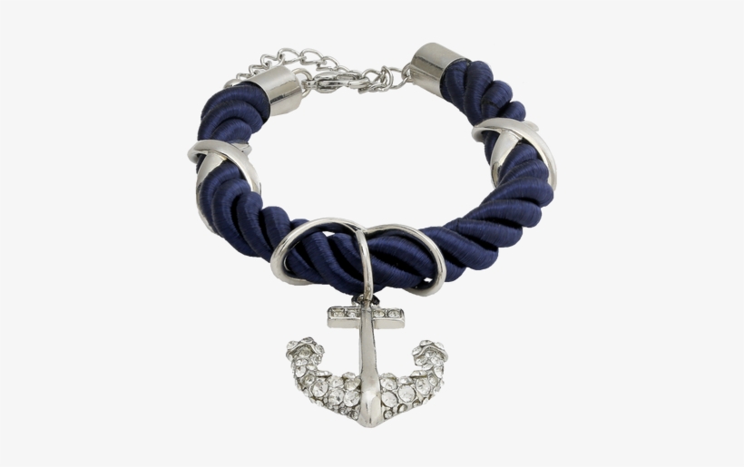Blue Navy Anchor Rope Bracelet - Bracelet, transparent png