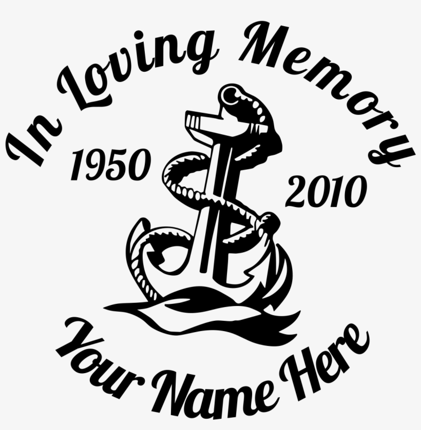 In Loving Memory Anchor Sticker Designer Png Navy Anchor - Loving Memory Heart Sticker, transparent png