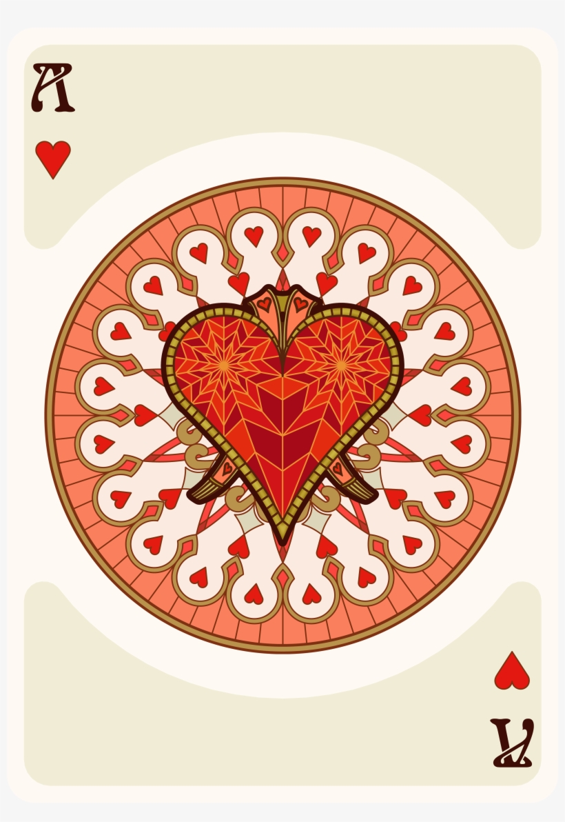 Nouveau Playing Cards Ace Of Hearts - Playing Card, transparent png