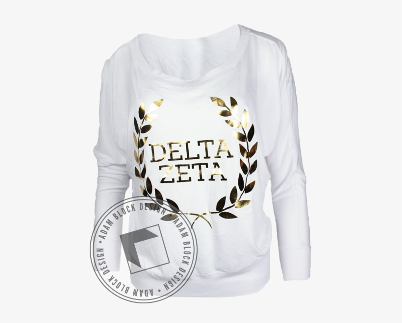 Delta Zeta Laurel Wreath Long Sleeve - Long-sleeved T-shirt, transparent png