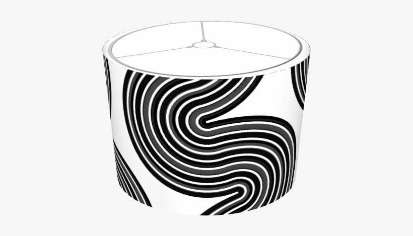 Black And Gray Curvy Lines - Lampshade, transparent png
