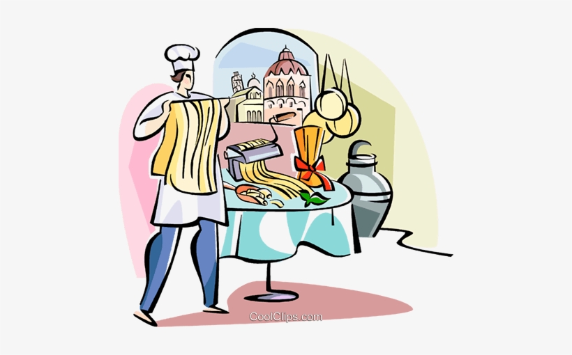Italian Chef Making Pasta Royalty Free Vector Clip - Pasta Making Clip Art, transparent png