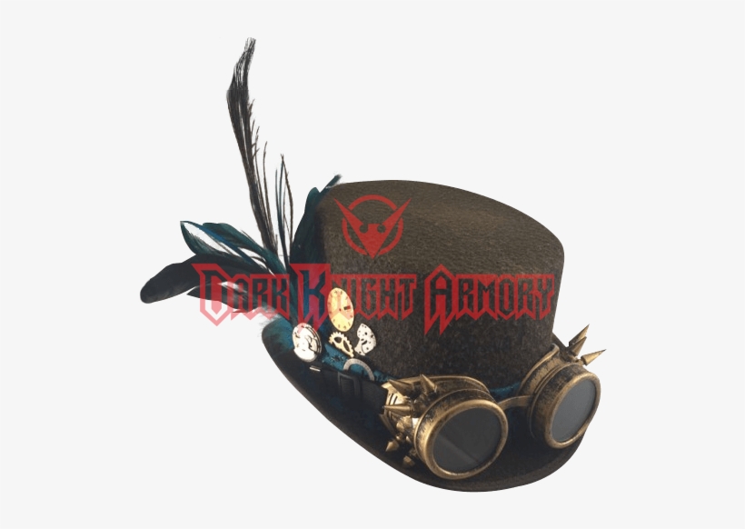 Ladys Brown Steampunk Hat With Spiked Goggles - Steampunk Hat Transparent Png, transparent png