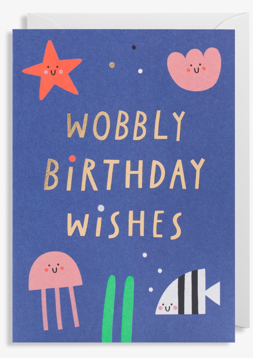 Wobbly Birthday Wishes Greeting Card - Greeting Card, transparent png