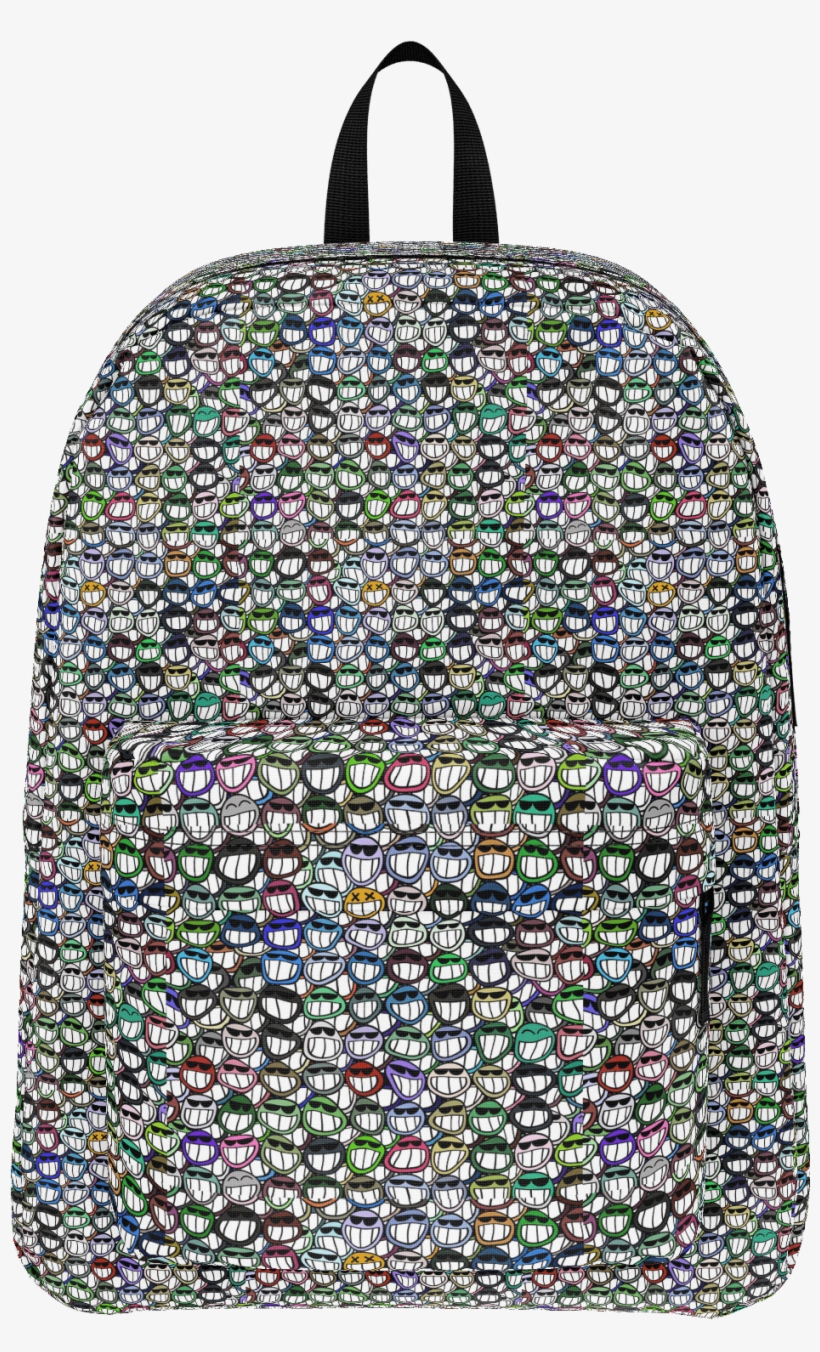 Emoji Classic Backpack - Happy Cartoon Faces Large Tote Bag, Adult Unisex, Natural,, transparent png