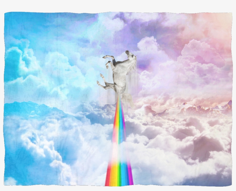 Flying Unicorn Fleece Blanket - Allenjoy 7x5ft Photography Backdrops White Clouds Sky, transparent png