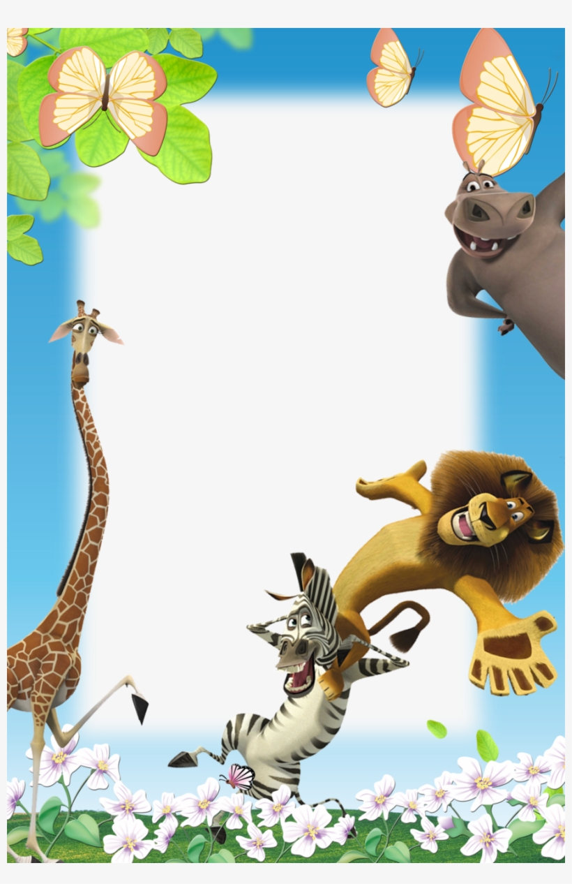 Animals Frame Png Clipart Borders And Frames Cuadro - Madagascar: The Movie Storybook, transparent png