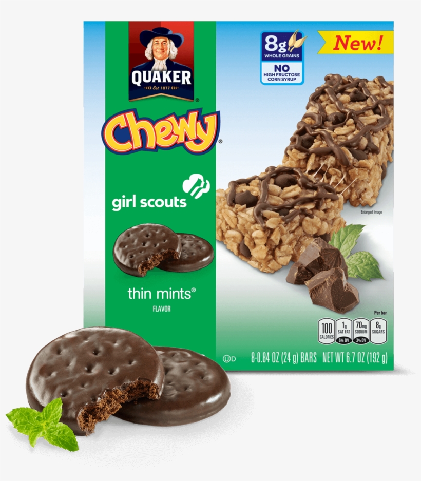 Iconic Girl Scout Cookie™ Flavors Inspire New Quaker® - Girl Scouts Quaker Chewy Thin Mint Granola Bars, 8, transparent png