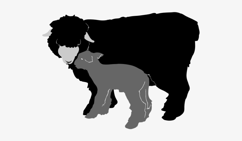 Sheep Silhouette Clipart - Sheep And Lamb Silhouette, transparent png