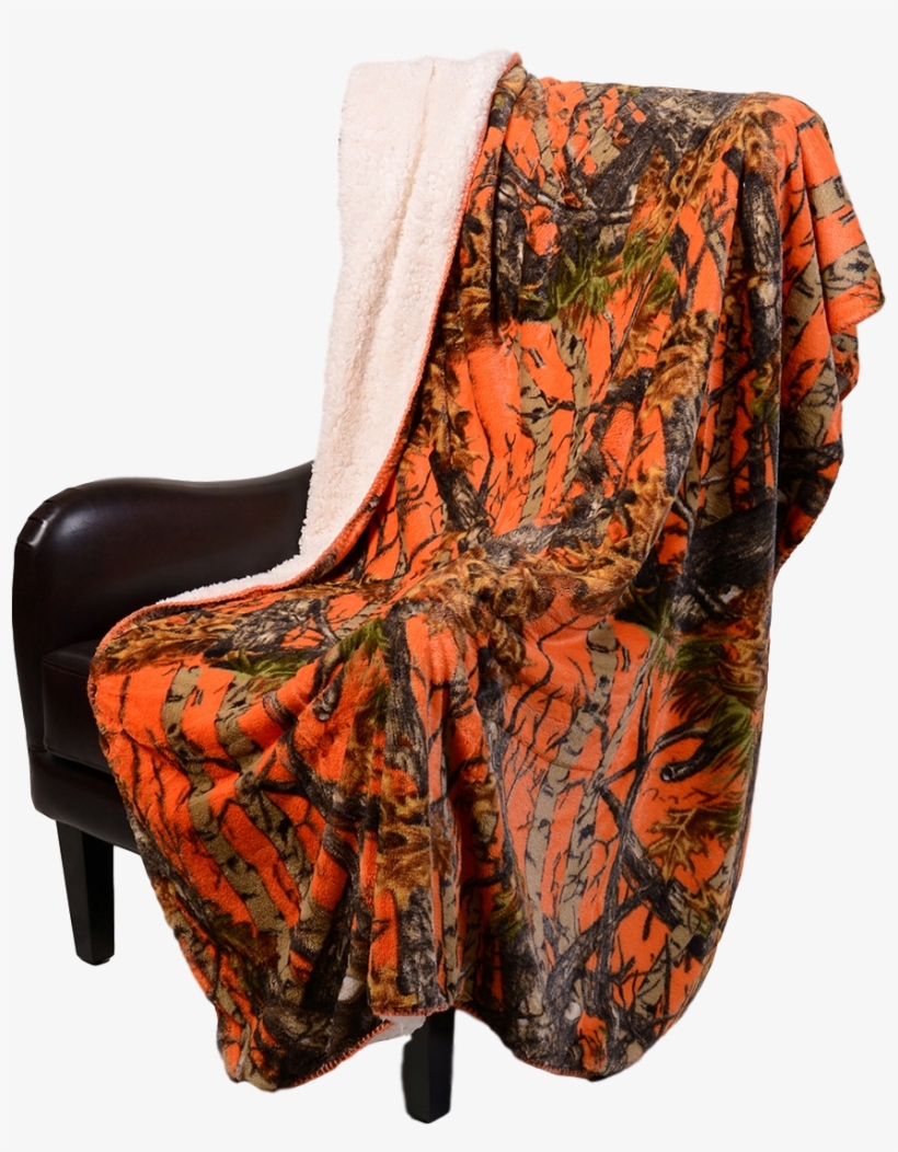 Orange Camo Sherpa Throw Blanket - 20 Lakes Orange Hunter Camo Sherpa Throw Blanket, transparent png