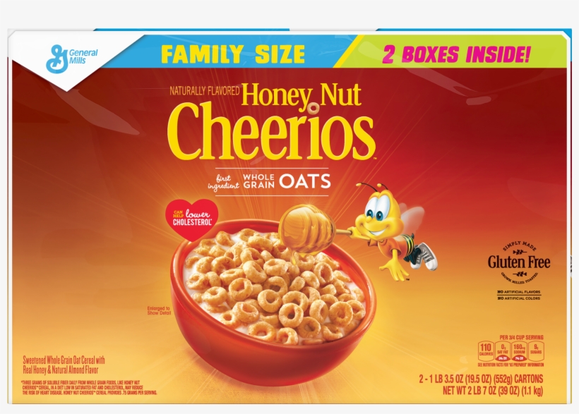 Honey Nut Cheerios Cereal Family Size - One Cup Honey Nut Cheerios, transparent png