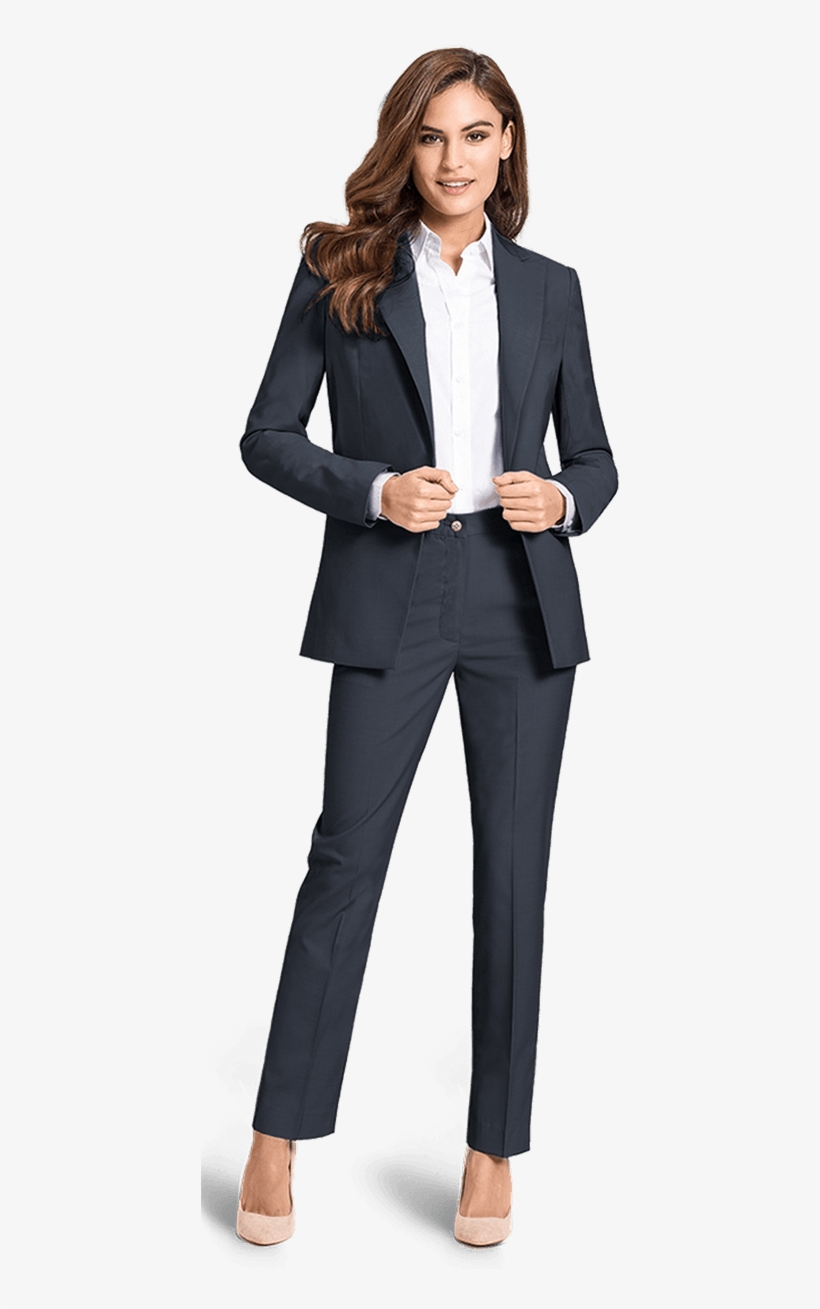 Blue Wool Blend Pant Suit - Woman Suit, transparent png
