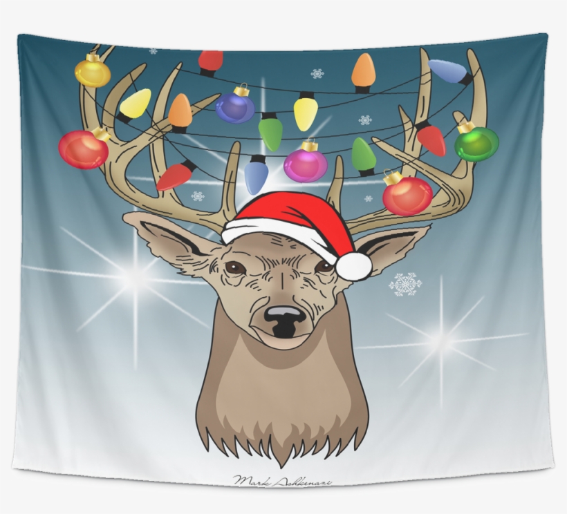 Christmas Deer Tapestry - Trademark Fine Art Mark Ashkenazi 'christmas Deer 2', transparent png