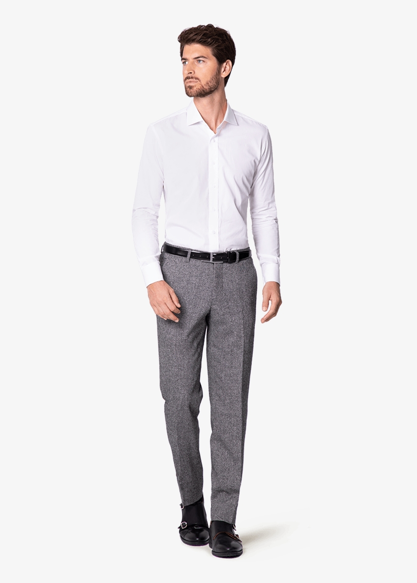 New Grey Slim Fit Tweed Pants - Shirt, transparent png