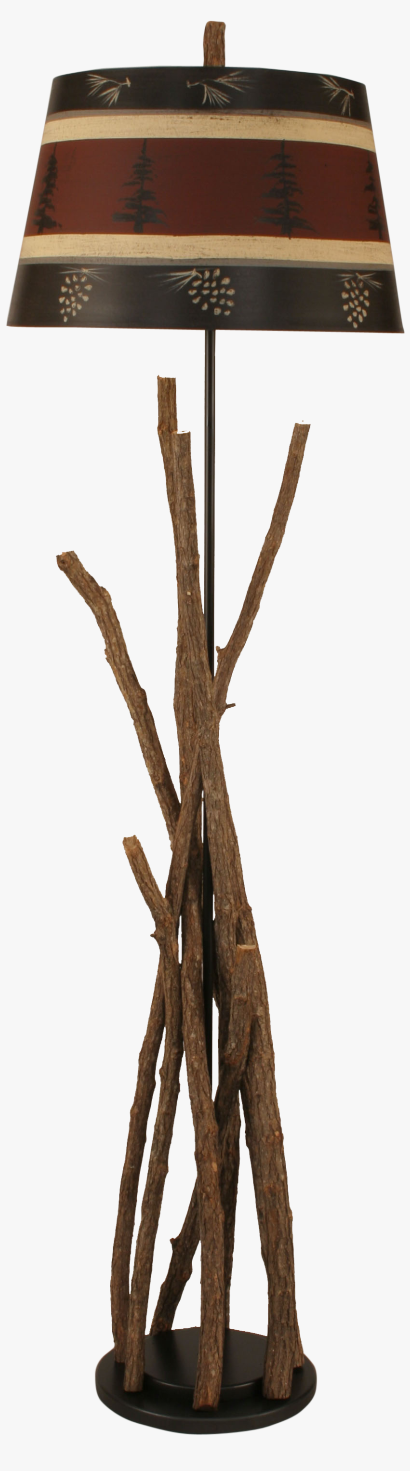Bundle Of Sticks Floor Lamp W/ Tree And Pine Cone Shade - Coast Lamp Mfg. Rustic Living Stick 64" Floor Lamp, transparent png