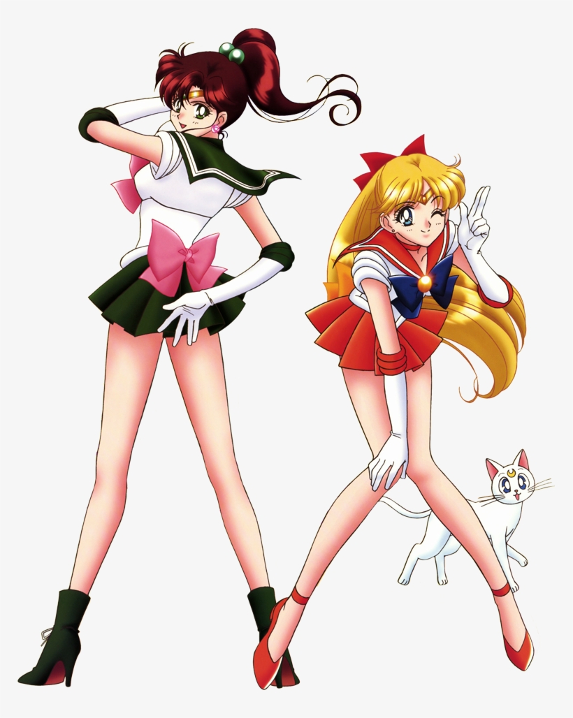 Sailor Moon Sailor Jupiter Sailor Venus Artemis Pose - Sailor Jupiter And Sailor Venus, transparent png