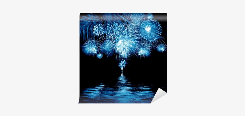 Feu D Artifice Bleu, transparent png