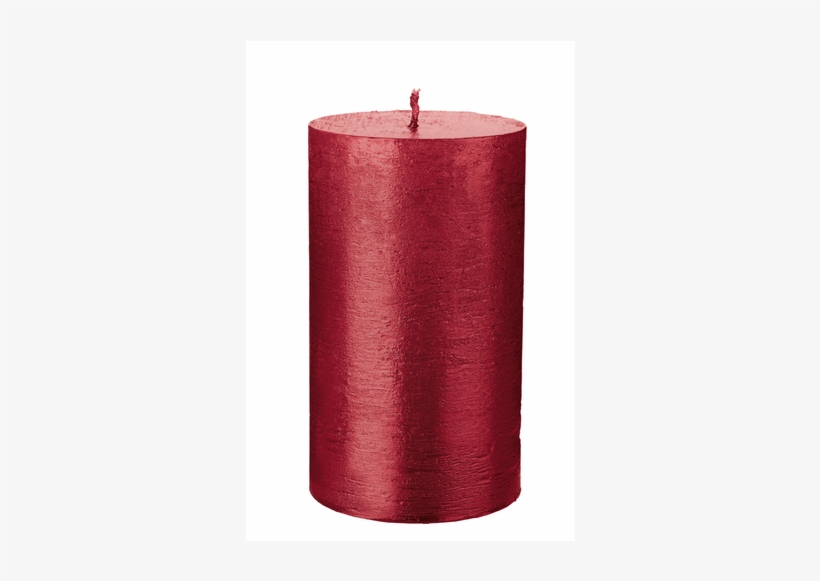 Metallic Rustic Pillar Candle, Red - Candle, transparent png