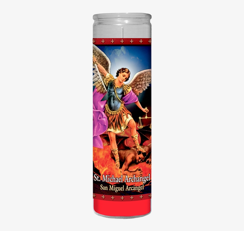 Michael Archangel - Set Of 2 St Michael Prayer Candles 2 Veladoras De San, transparent png