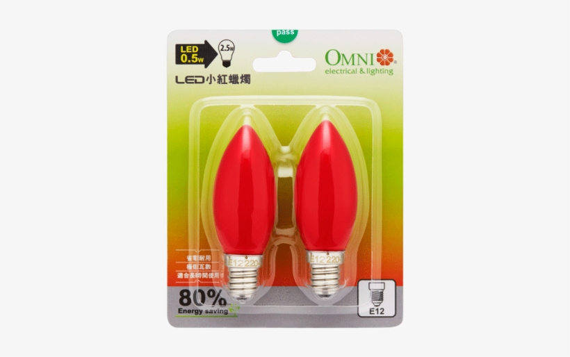 5w Led Red Candle Bulb - Light-emitting Diode, transparent png