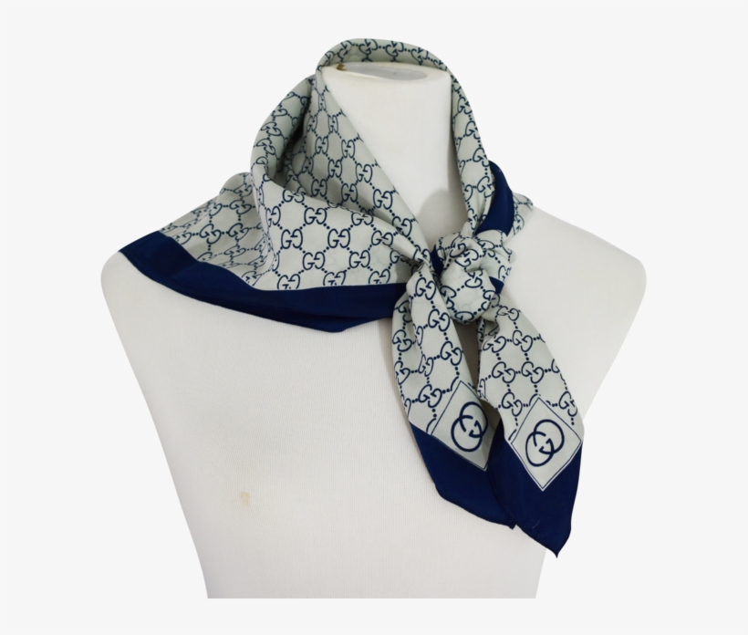 Navy Gucci Scarf, transparent png