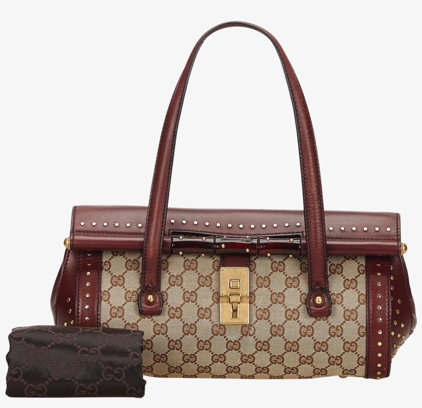 Vintage Gucci Bamboo Marrakech Bullet Satchel Jacquard - Gucci Vintage Gg Canvas Leather Satchel Bag #467155, transparent png