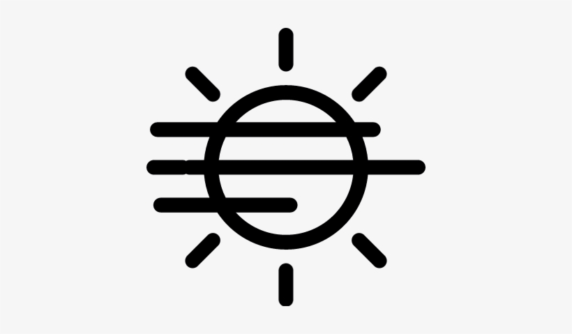 Sun Outline With Fog Lines Vector - Light Mode Icon, transparent png