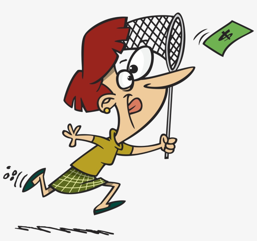 Woman Chasing Money, transparent png
