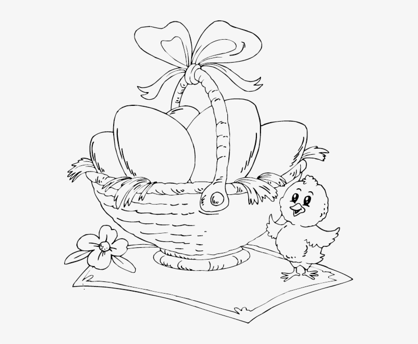 Easter Egg Basket - Easter Eggs In A Basket Coloring Pages, transparent png