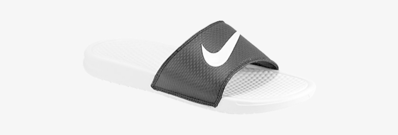 Nike Benassi Swoosh Slide - Men's Black/white/white, transparent png