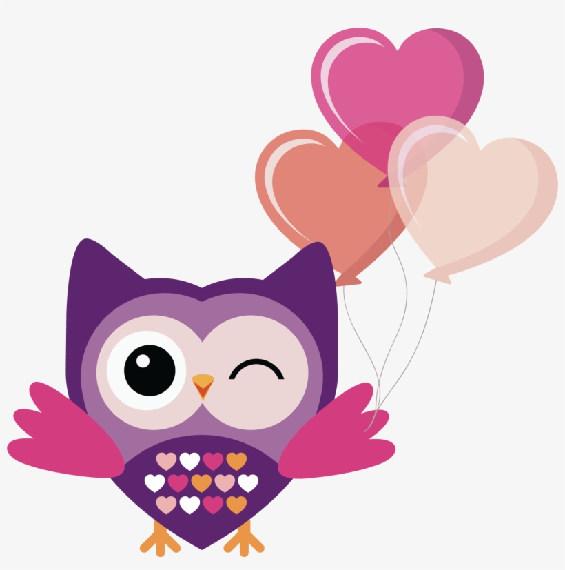 Owl Png Transparent Free Images Pink Owl With Balloon 1657x1591 Png Download Pngkit