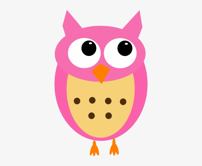 Pink Owl No Branch Clip Art - Owl Cartoon Pink Png, transparent png