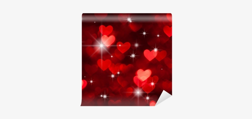 Red Hearts Shape With Sparkles As Background Wall Mural - Stock Photography, transparent png