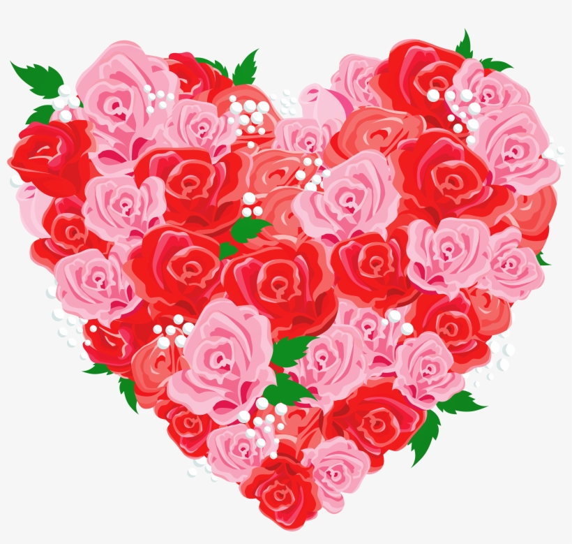 Deco Rose Heart Png Clipart Picture - Love Roses Images Free Download, transparent png