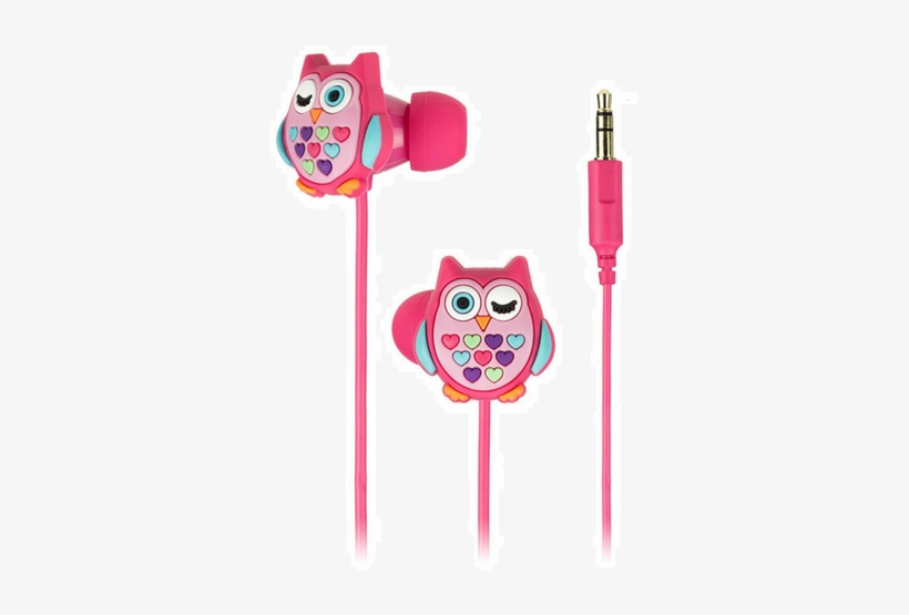 My Doodles Fun Childrens Character In-ear Headphones - Mydoodle My Doodles Earbud Owl Pink In-ear, transparent png