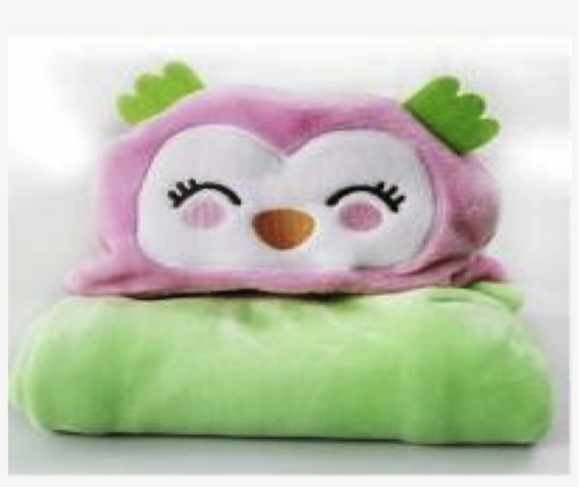 Green & Pink Owl Baby/toddler Hooded Blanket 1- 4 - Blanket, transparent png